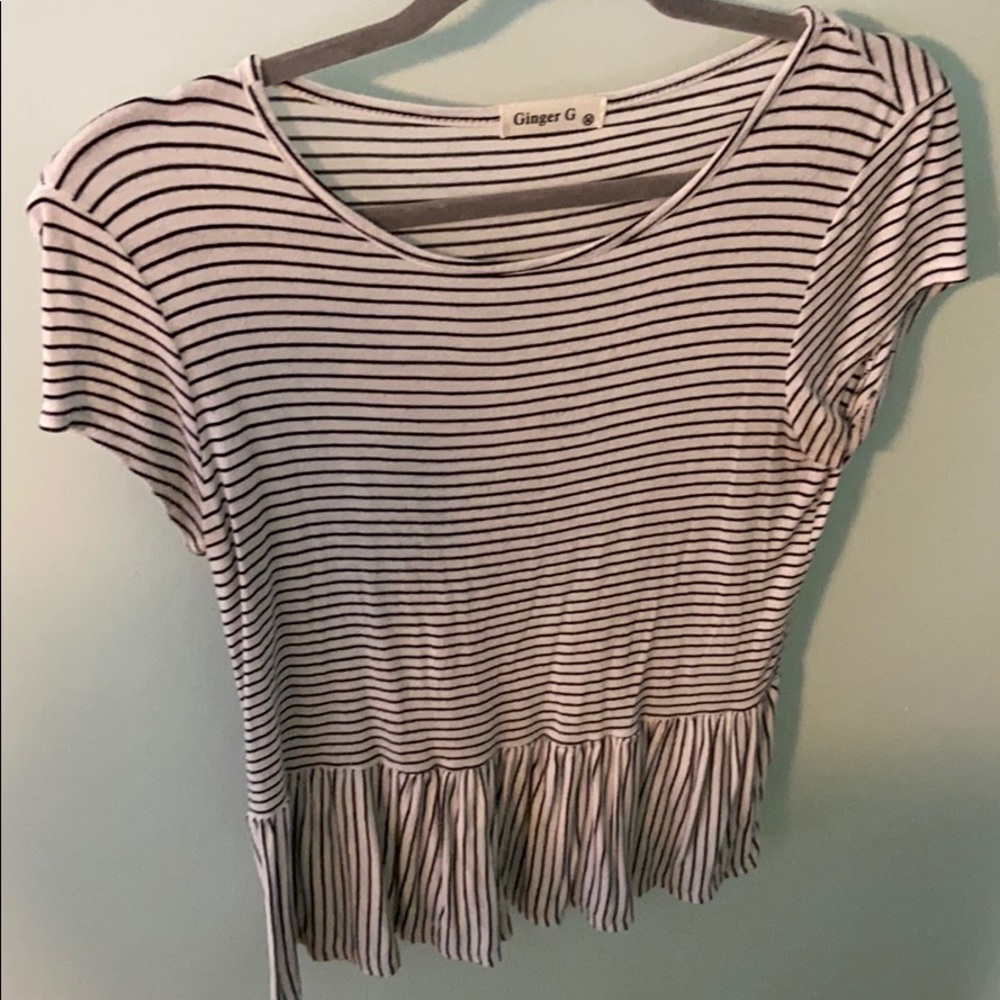 Ginger G striped peplum top